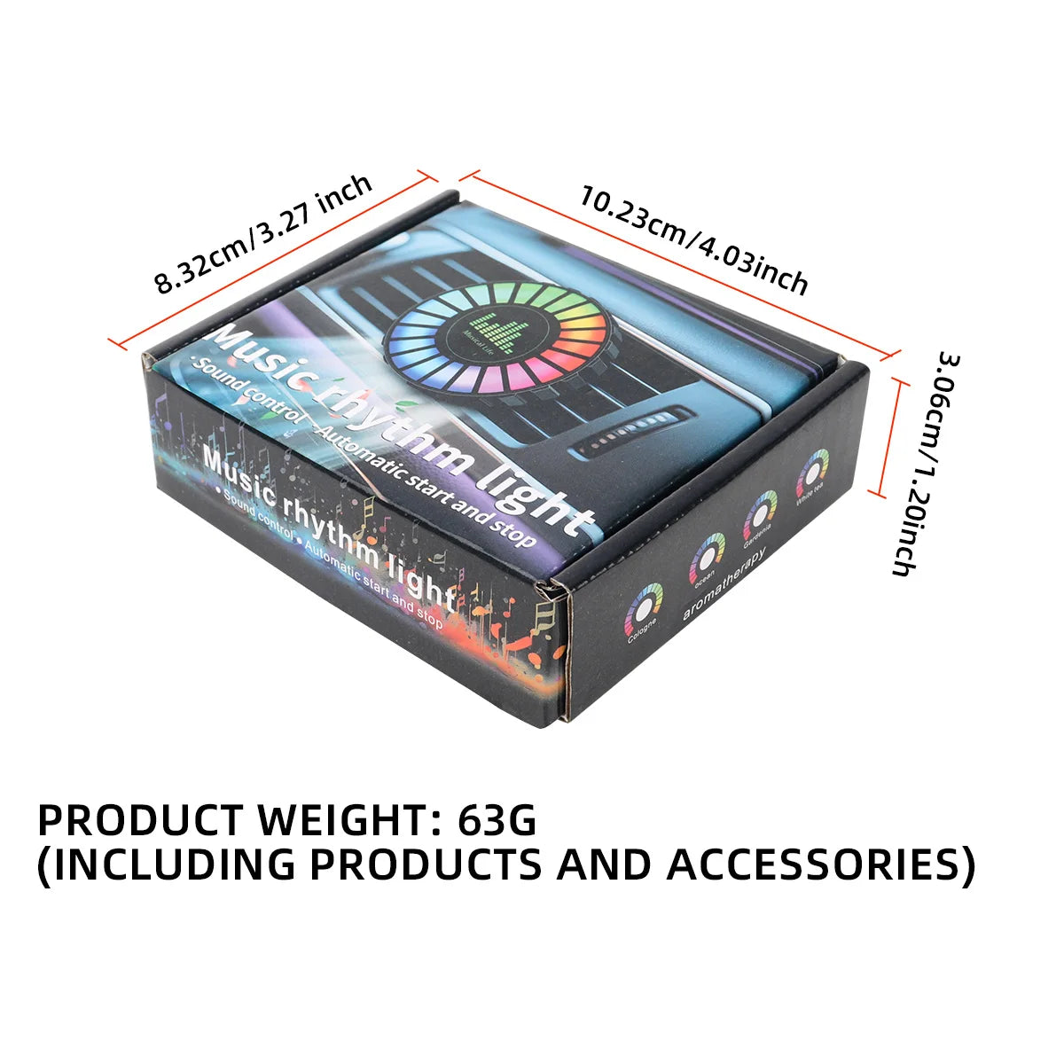 Car USB 5V Interior Air Outlet Aromatherapy Round Pickup Lamp RGB Colorful Ambient Air Fresher Cologne Ocean Fragrance