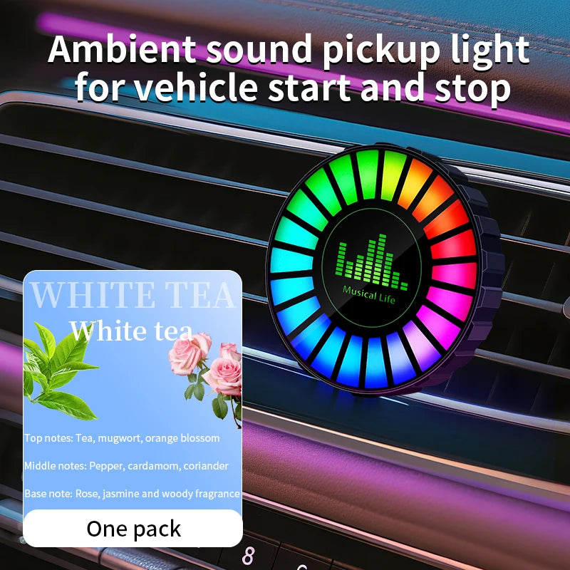 Car USB 5V Interior Air Outlet Aromatherapy Round Pickup Lamp RGB Colorful Ambient Air Fresher Cologne Ocean Fragrance