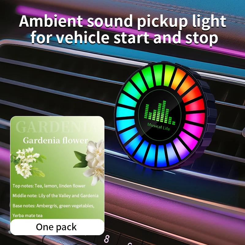 Car USB 5V Interior Air Outlet Aromatherapy Round Pickup Lamp RGB Colorful Ambient Air Fresher Cologne Ocean Fragrance