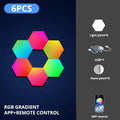 RGB Intelligent Hexagonal Wall Lamp Color-changing Ambient Night Light DYI Shape Music Rhythm APP Control For Game Room Bedroom (Copy)