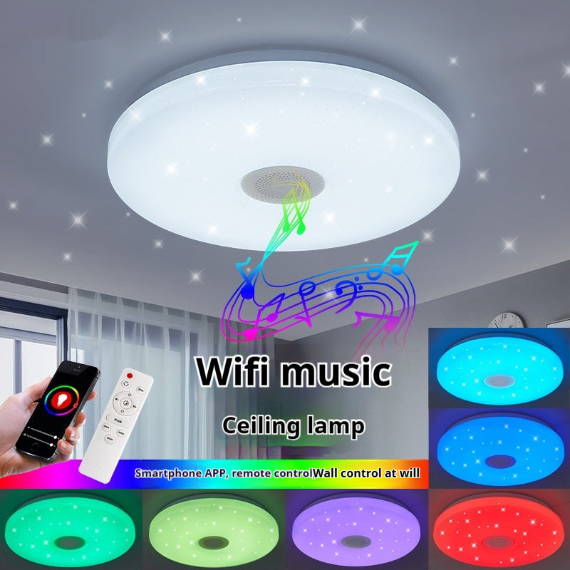 Smart Wifi Speaker Ceiling Lamp RGB Graffiti Remote Control Bluetooth Audio