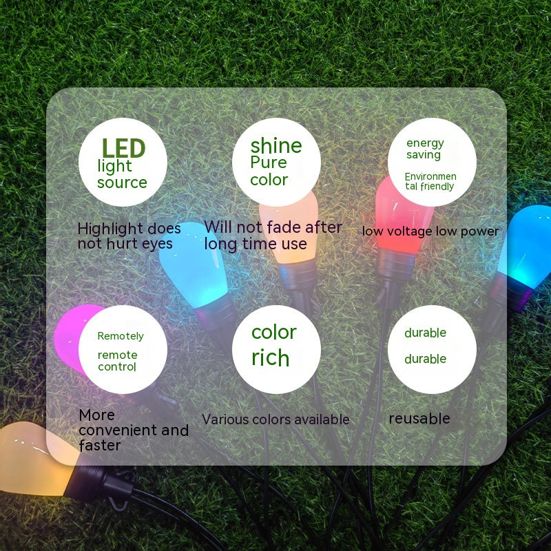 Outdoor Lamp String RGB Seven-color Atmosphere Holiday Decoration