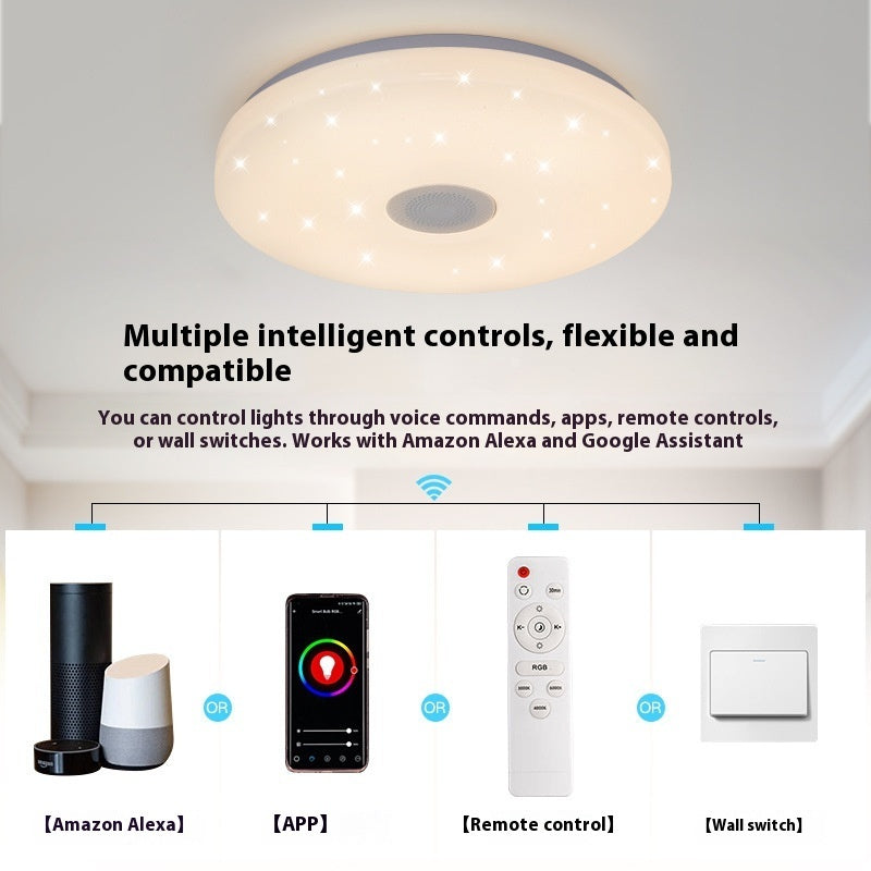 Smart Wifi Speaker Ceiling Lamp RGB Graffiti Remote Control Bluetooth Audio